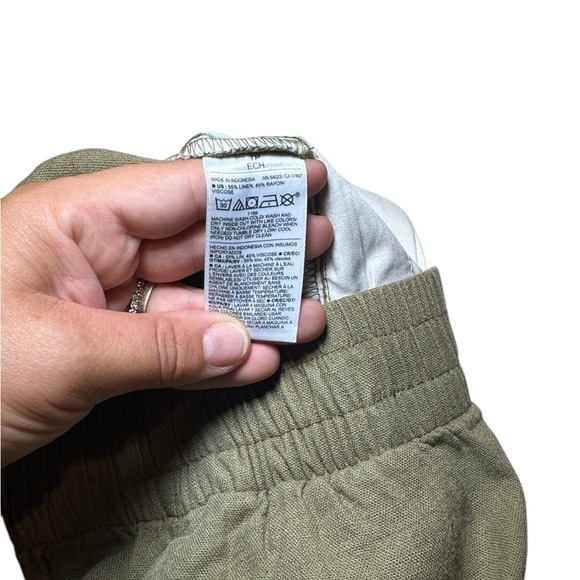 Old Navy Woman’s Wide Leg Comfort Stretch Khaki Green Linen Pant Size XS - Picture 9 of 9